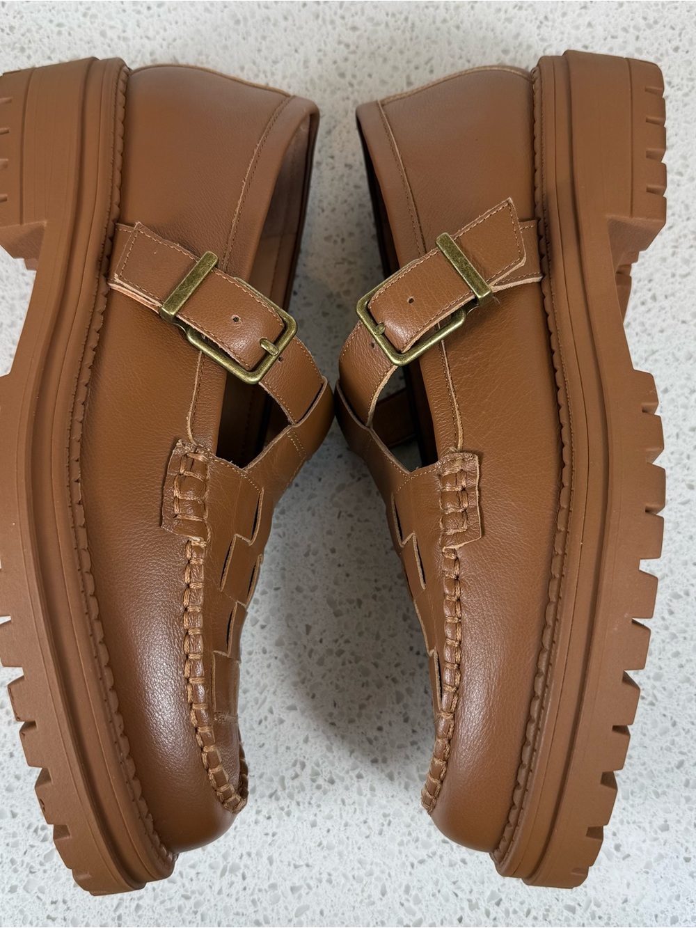 Chelsea & Violet T-Bar Loafer’s Tan Platform Mary Jane Women’s Size 9.5 - Picture 4 of 11